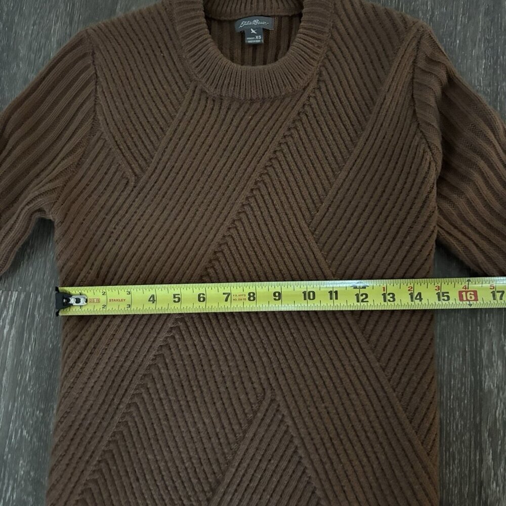 Eddie Bauer Women XS Brown Cable Knit Sweater Capsule Minimalist Outdoor Cottage - Picture 16 of 16